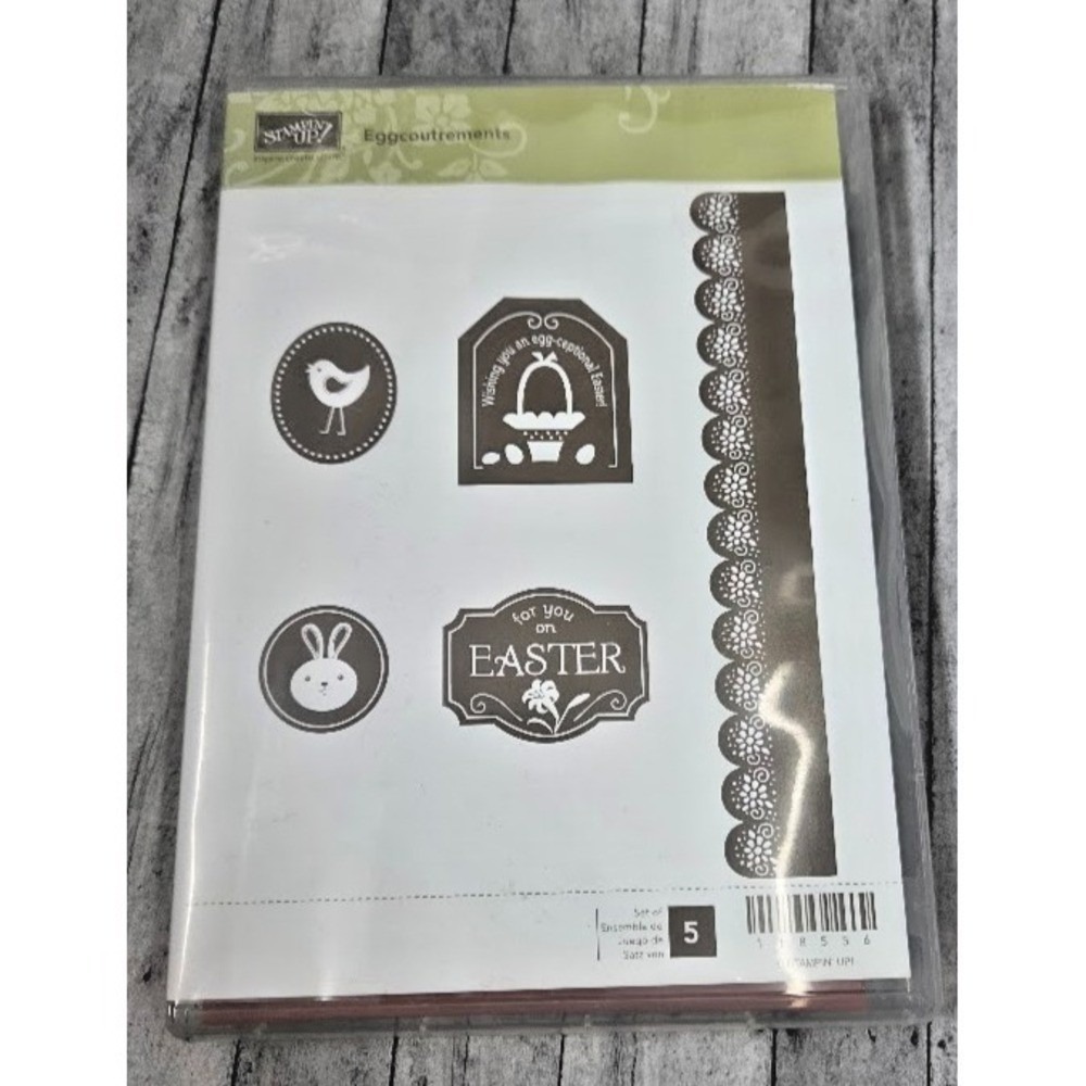 Stampin Up! Eggcountrements Rubber Stamp Set Of 5 Easter Holiday